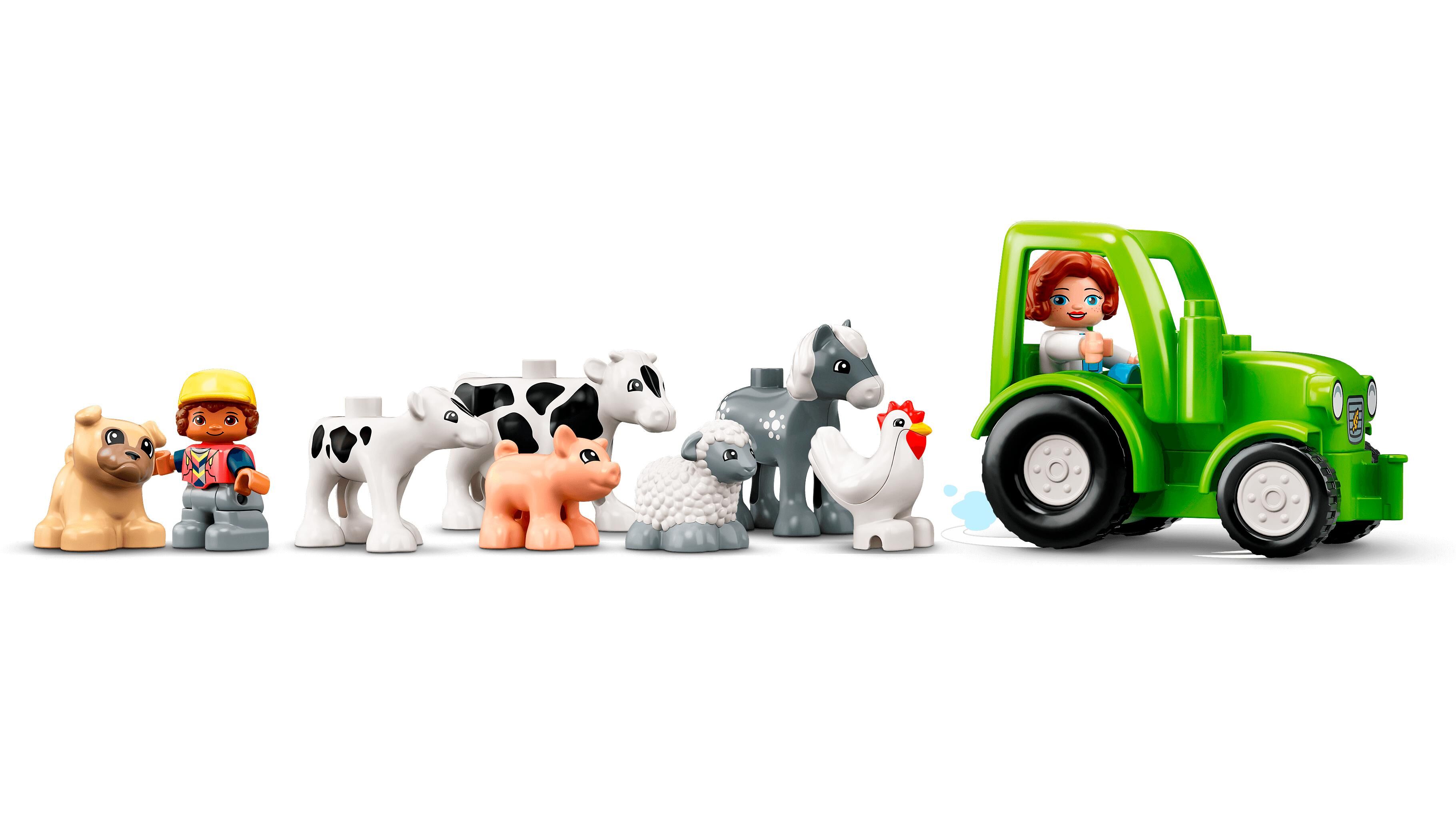 Lego 10950 duplo town le tracteur et les animaux jouet avec figurine du  mouton pour enfant de 2 ans et + - La Poste