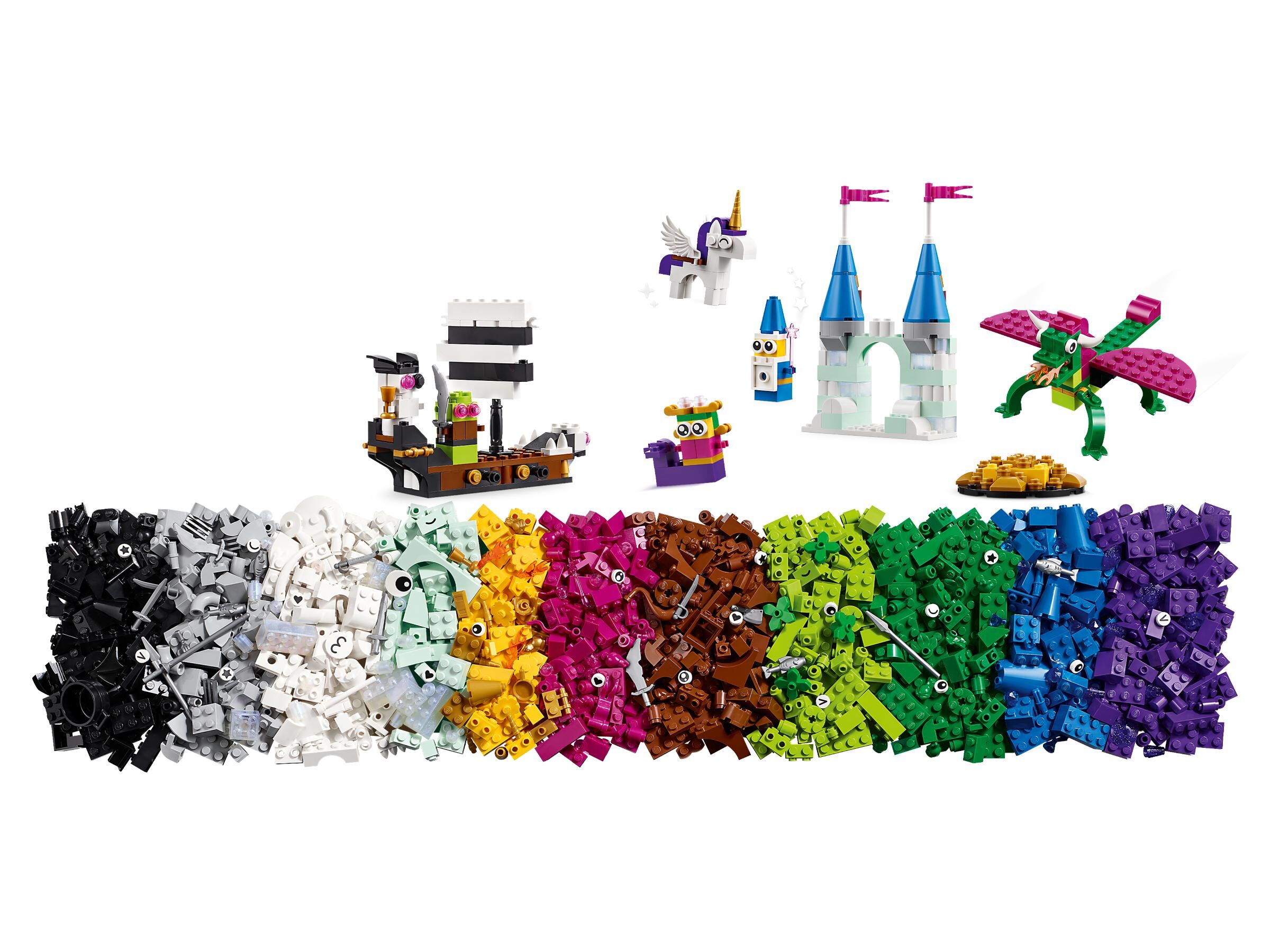 LEGO Classic Creative Fantasy Universe Set 11033, Building Adventure for  Imaginative Play with Unicorn Toy, Castle, Dragon and Pirate Ship Builds