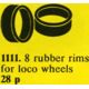 Eight Rubber Rims for Locomotive Wheels 1111 thumbnail-0