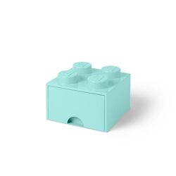 Brique bleu clair aqua de rangement Lego à tiroir et à 4 tenons 5005714