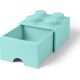 Brique bleu clair aqua de rangement Lego à tiroir et à 4 tenons 5005714 thumbnail-1