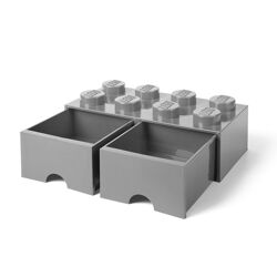 Brique gris pierre de rangement Lego à tiroir et à 8 tenons 5005720