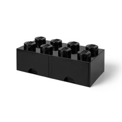Brique noire de rangement Lego à tiroir et à 8 tenons 5006248