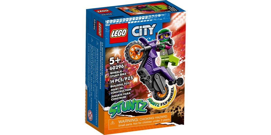 LEGO City Stuntz Wheelie Stunt Bike 60296 Building Set (14 Pieces)