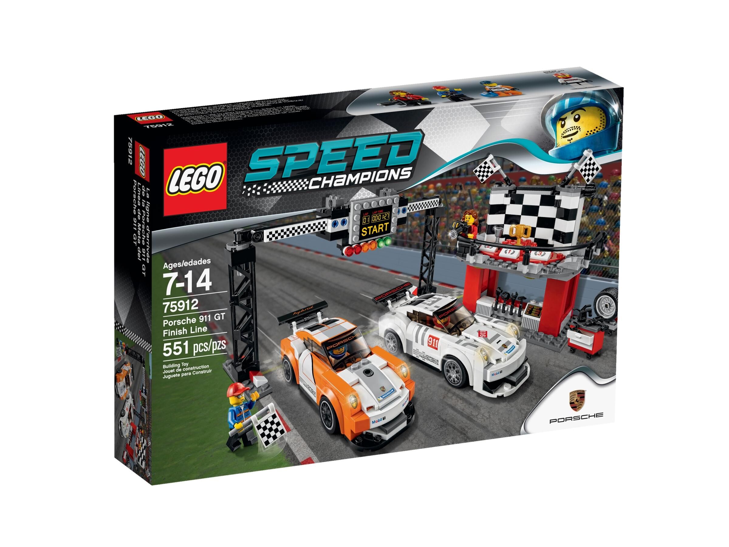 lego speed champions porsche 911 gt finish line