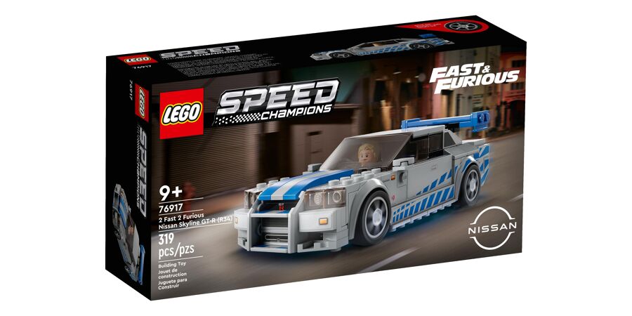 LEGO Speed Champions Nissan Skyline GT-R (R34) 2 Fast 2 Furious 76917  Ensemble de construction (319 pièces) Comprend 319 pièces, 9+ ans 